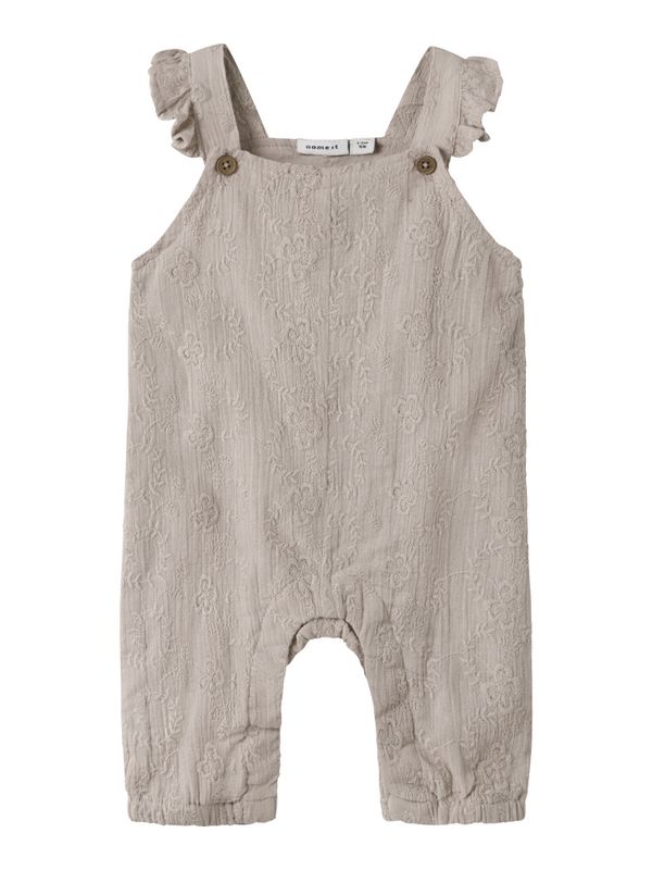 Nbfdatines gråbeige overall m/blomster
