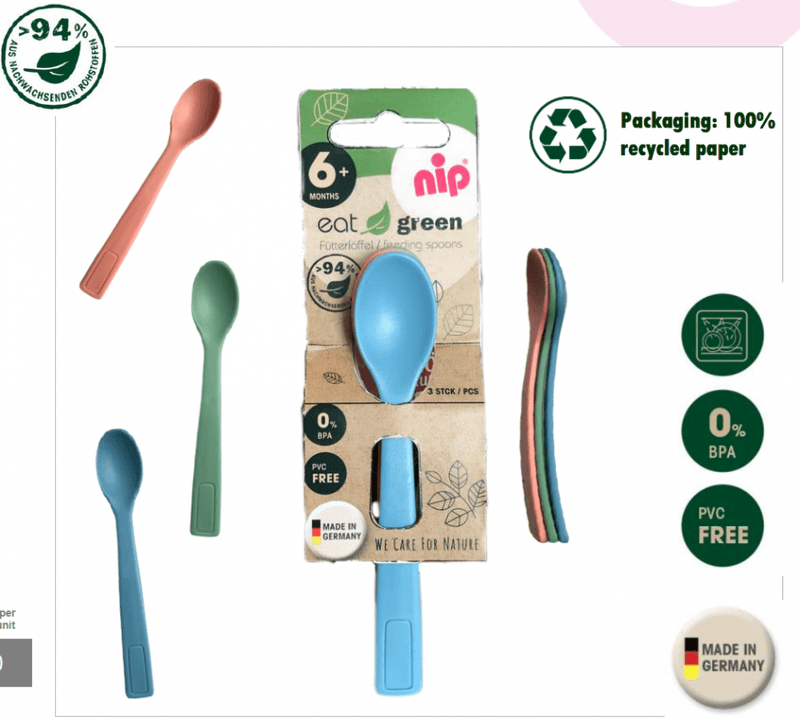 NIP, Eat Green 3-pk skjeer