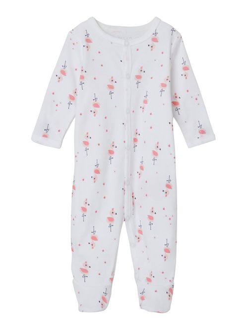 Hovedbilde Nbfnightsuit hvit pysj m/flamingo