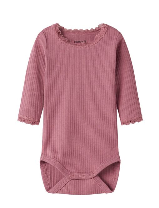 Hovedbilde Nbfhallie  mørkerosa ribbet body
