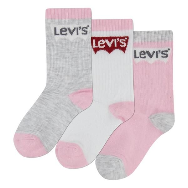 Levi's, 3-pk regular cut rosa / hvite / grå sokker