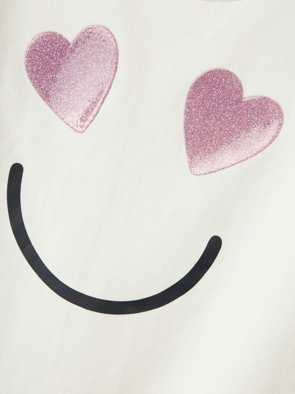 Nmfshine offwhite genser m/smiley