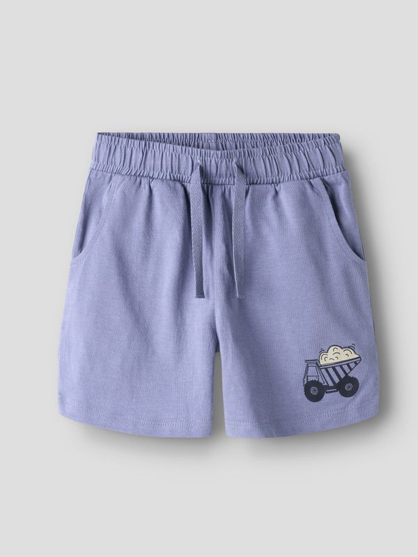 Nmmhector mørkeblå/blå shortssett med anleggsmaskiner