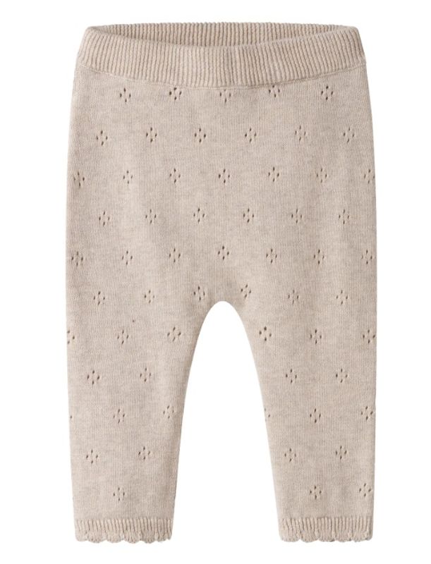 Nbfdiame beige strikket bukse