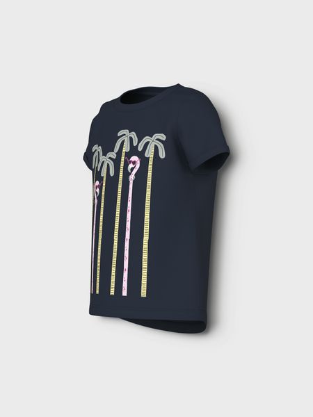 Name it, Nmfvix mørkeblå t-skjorte m/flamingoer