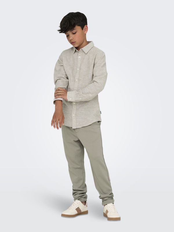 Osjcaiden beige skjorte i linblanding