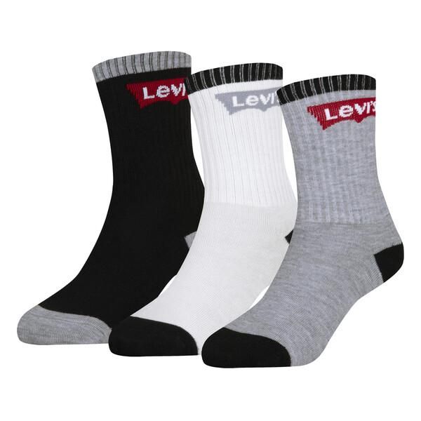 Levi's, 3-pk regular cut svarte / hvite / grå sokker