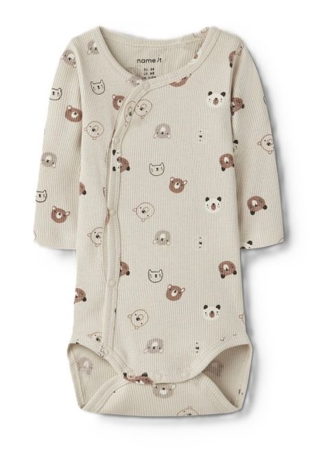 Hovedbilde Nbnjoppi beige omslagsbody m/bjørner  