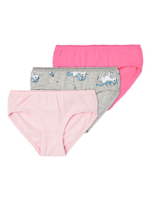 Hovedbilde Name it, Nmfbriefs 3pk grå/rosa/enhjørning truser