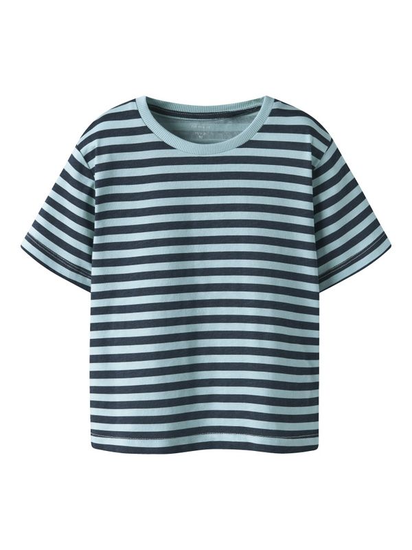 Nmmjivan stripete turkis og mørkeblå t-skjorte