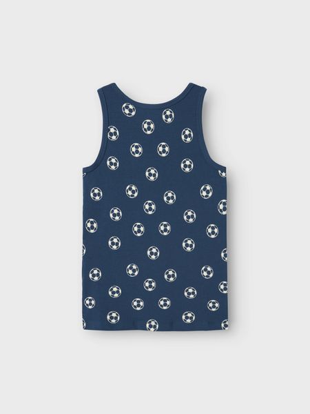 Name it, Nkmtank 2pk singletter i blåfarger m/fotballer