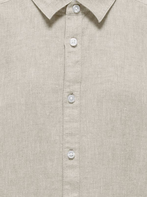 Osjcaiden beige skjorte i linblanding