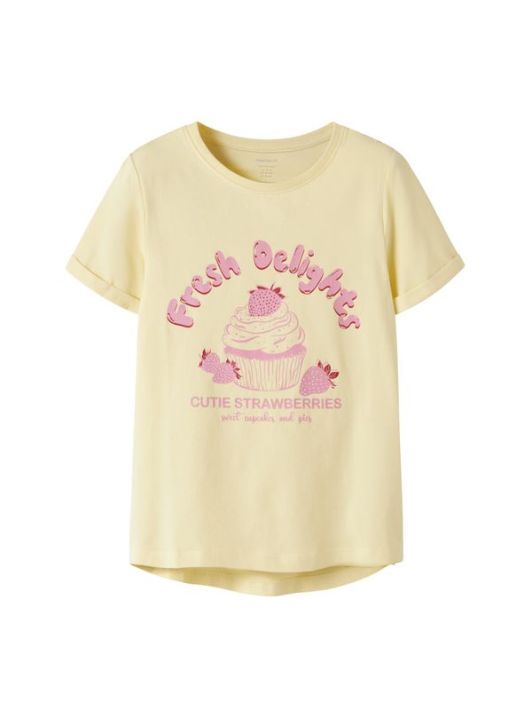 Nkfvix gul t-skjorte med cupcake