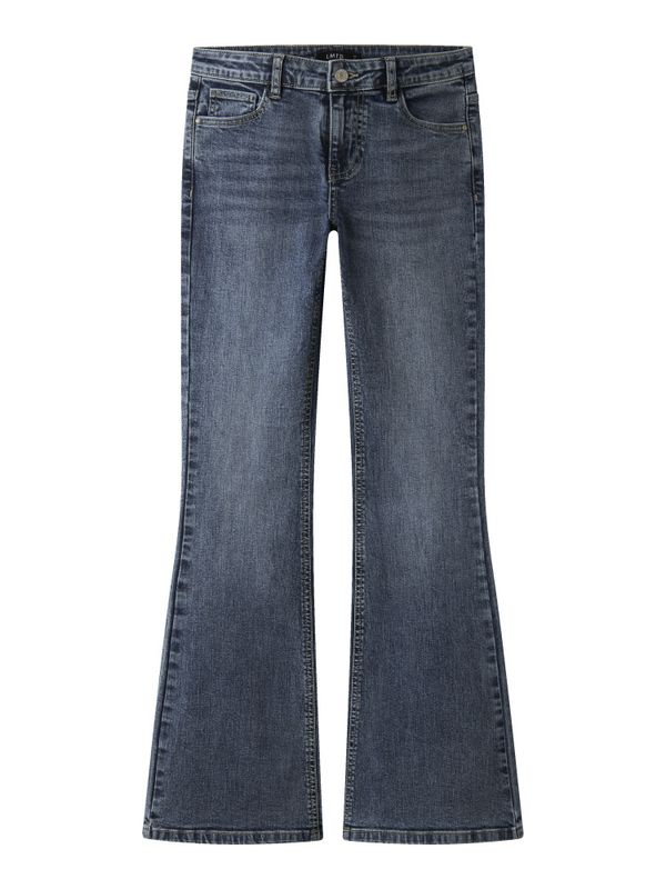 Nlfblibling mellomblå flared jeans m/dekorative baklommer 
