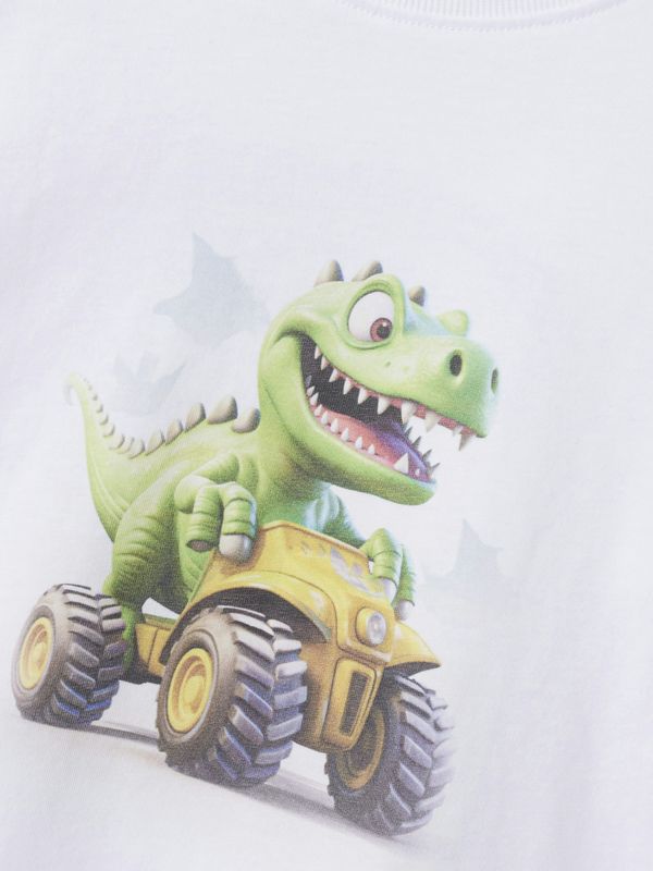 Name it, Nmmvoto hvit genser m/dinosaur