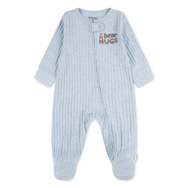 Huggies, lyseblå melert heldrakt 