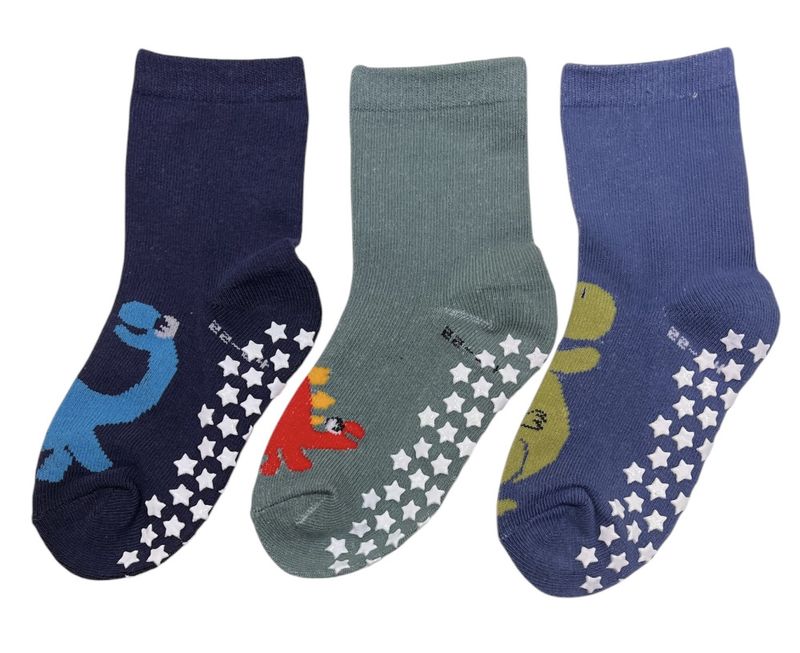 Wiges, 3-pk antisklisokker med dinosaurer