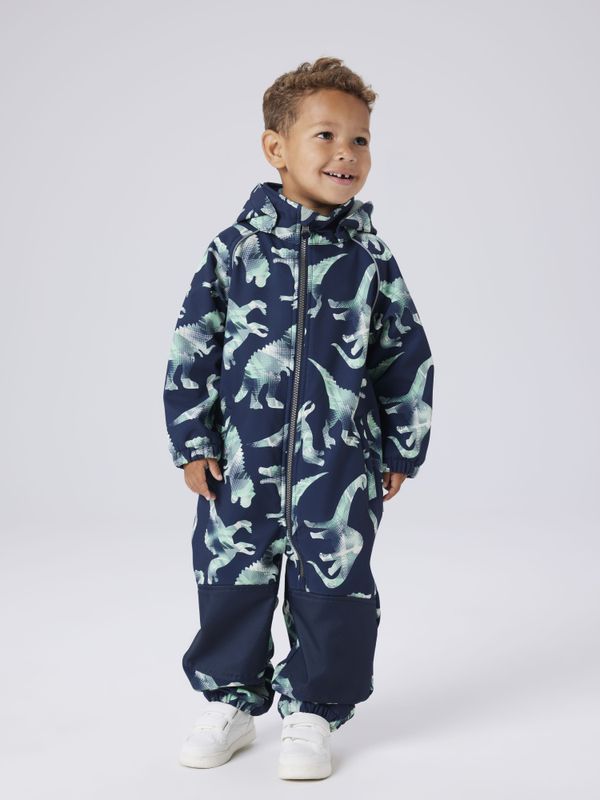 Nmmalfa08 mørkeblå softshelldress m/dinosaurer