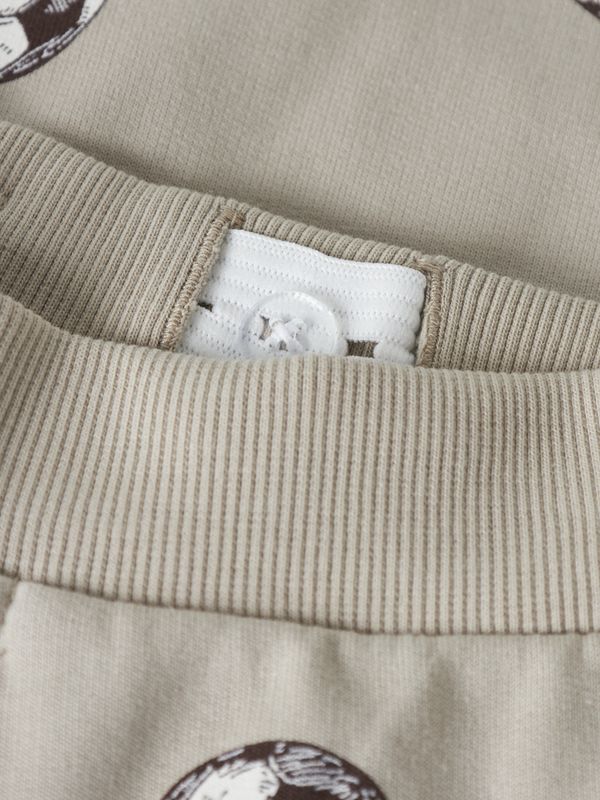 Nmmdavis beige joggebukse med fotballer