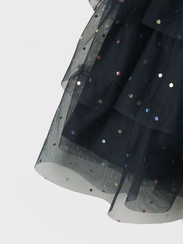 Nmfrasille mørkeblå prikkete kjole+ bolero 