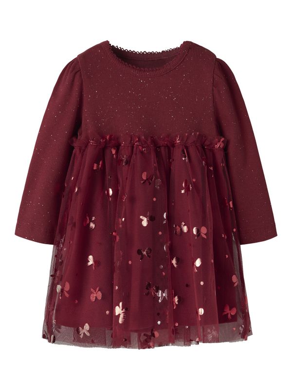 Nbfrosally rød julekjole m/glitter