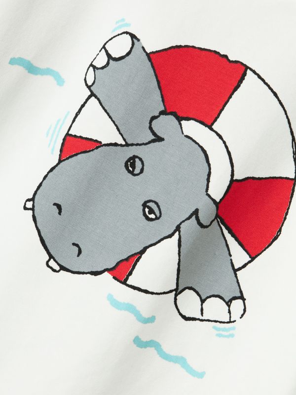 Nmmzumus hvitt/turkist shortssett m/ flodhest