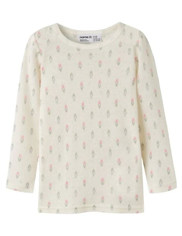 Nmfwang offwhite ullgenser m/blomster