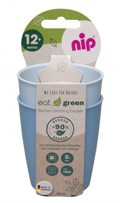 Hovedbilde NIP, Eat Green 2-pk blå kopper