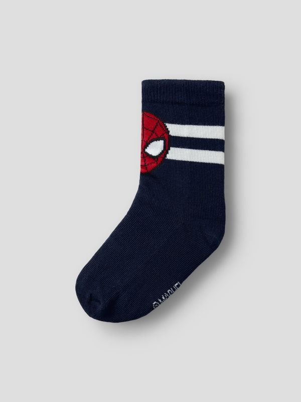 Nmmfranky mørkeblå sokker m/ Spiderman motiv