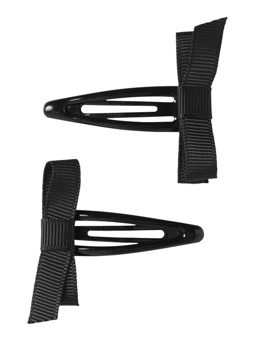 Hovedbilde Nkftabow 2 pk svarte hårspenner m/sløyfe