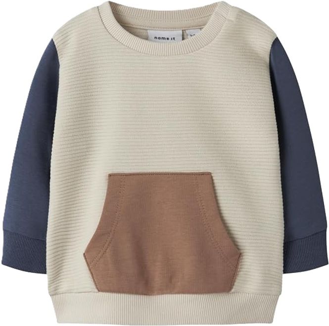 Hovedbilde Nbmfokus beige, blå og brun genser