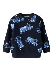 Hovedbilde Name it, Nmmradim m&oslash;rkebl&aring; genser m/brannbiler