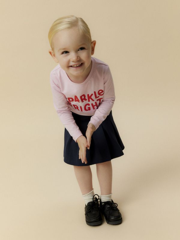 Nmfleandre mørkeblått foldeskjørt